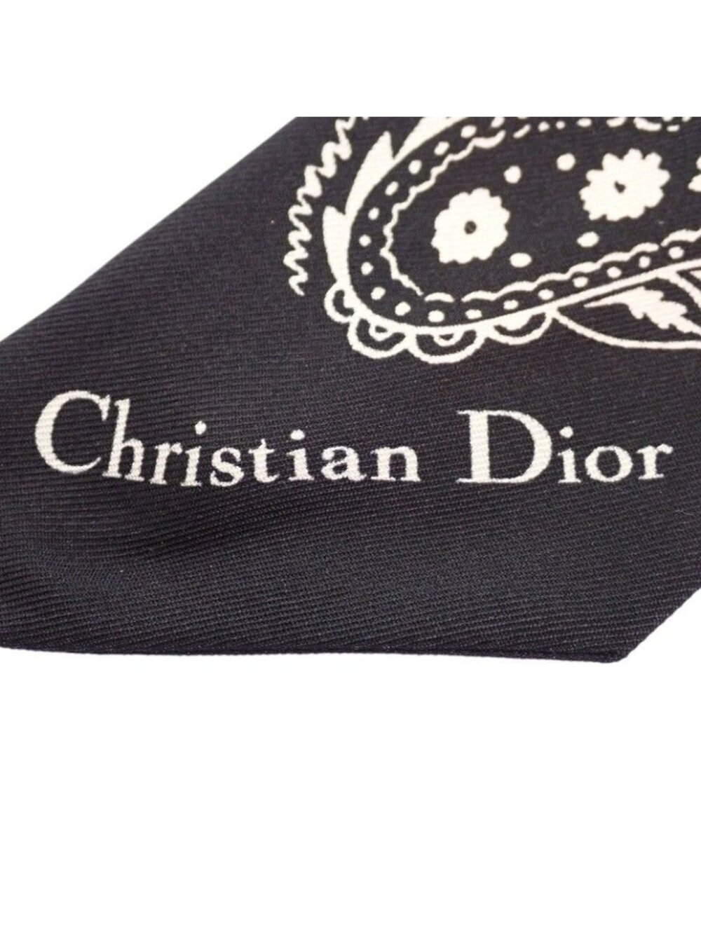 Dior Mitzska Fam le Collection Paisley Heart Silk Black Scarf - Picture 6 of 12